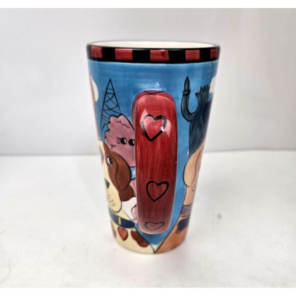 Dogzilla Dogs Tall Mug World Landmarks Candace Reiter 2001 Vintage 6.5" - Picture 9 of 12